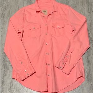 Coral Hollister button down